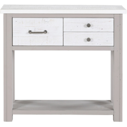 Baumhaus Greystone 3 Drawer Single Shelf White Console Table - thumbnail 3