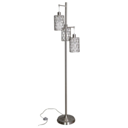 Maya 3 Light Silver Metal Floor Lamp
