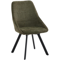FWStyle Myla Green Chenille Upholstered Swivel Dining Chair Set of 2 - thumbnail 2