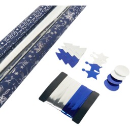 Jonas & James Blue and Silver 17 Piece Gift Wrap Set - thumbnail 2