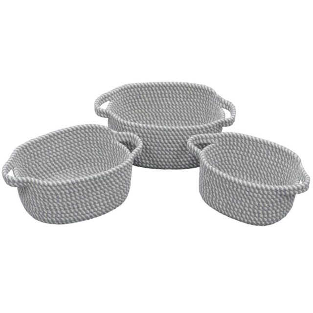 JVL Edison Oval Cotton Rope Storage Basket 3 Pack - image 1