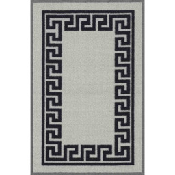 Desire Rugs Grey Anti Slip Greek Key Design Door Mat 67 x 120cm