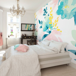 Origin Murals Watercolour Flora Pink Wall Mural - thumbnail 1
