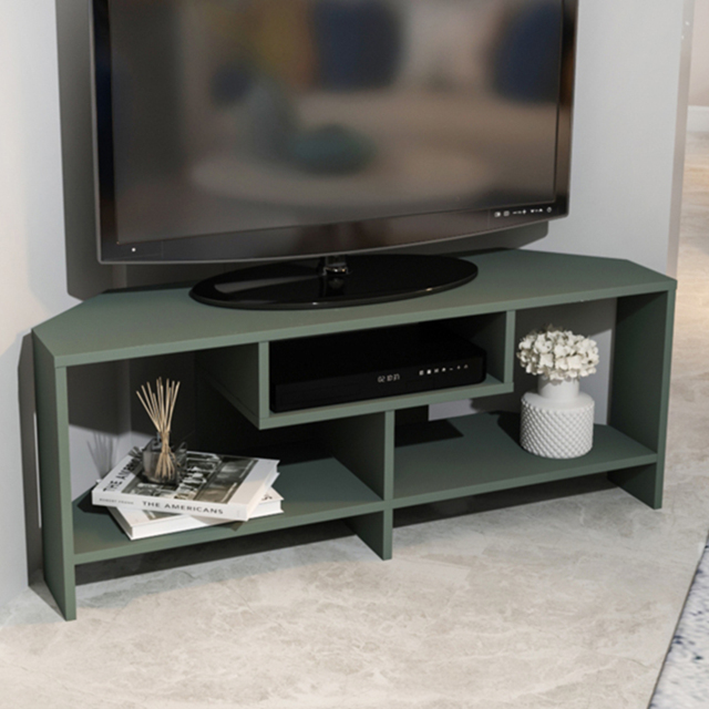 Decorotika Maldives Green 3 Shelf Corner TV Unit - image 1