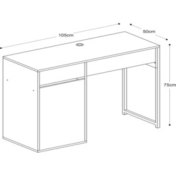 Canterbury 2 Drawer White Office Desk - thumbnail 2