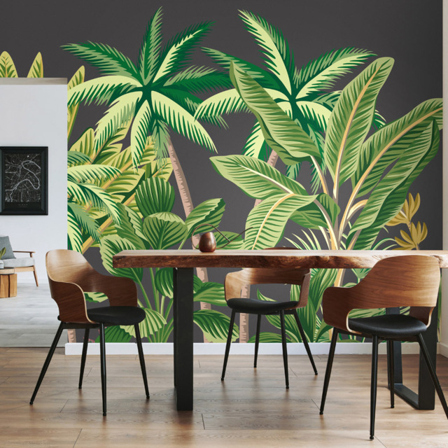 Origin Murals Tropical Palm Trees Black Wall Mural - image 1