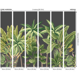 Origin Murals Tropical Palm Trees Black Wall Mural - thumbnail 3