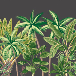 Origin Murals Tropical Palm Trees Black Wall Mural - thumbnail 2