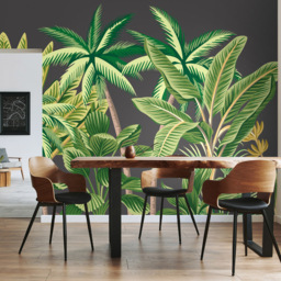 Origin Murals Tropical Palm Trees Black Wall Mural - thumbnail 1