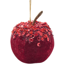 The Seasonal Gift Co Red Velvet Apple Bauble 17cm