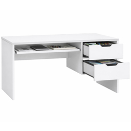 Kidsaw 2 Drawer Modern Home Office Desk with Keyboard Tray White - thumbnail 3