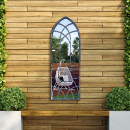 MirrorOutlet Chelsea Metal Arched Window Garden Mirror 121 x 45cm - thumbnail 4