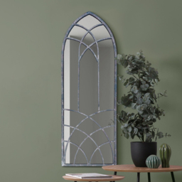 MirrorOutlet Chelsea Metal Arched Window Garden Mirror 121 x 45cm - thumbnail 3