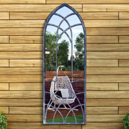 MirrorOutlet Chelsea Metal Arched Window Garden Mirror 121 x 45cm - thumbnail 2