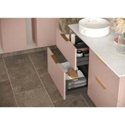 Bathstore Wharton 2 Door White Wall Hung Basin Unit 815mm - thumbnail 3