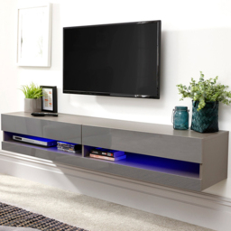 GFW Galicia Grey Large Wall TV Unit with LED