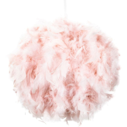 Happy Homewares Small Pink Feather Decorated Ceiling Pendant Shade