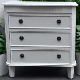 Acacia Home Grey 3 Drawer Chest of Drawers with Bronze Handles