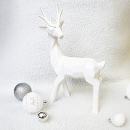 St Helens White Reindeer Christmas Ornament - thumbnail 3