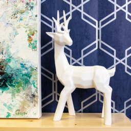 St Helens White Reindeer Christmas Ornament - thumbnail 4