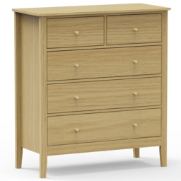 Core Products Henley Oak Effect 5 Drawer Wide Chest of Drawers - thumbnail 4