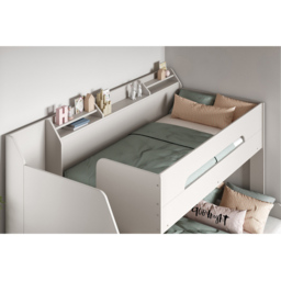 Flair Slick Triple Sleeper Staircase White Bunk Bed - thumbnail 2