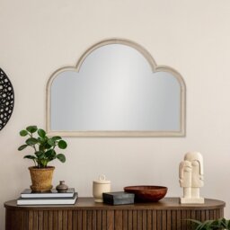 Maeve Washed Wooden Arch Wall Mirror 70 x 100cm - thumbnail 2