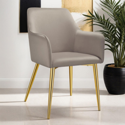 tectake Avane Taupe Padded Dining Chair Set of 2