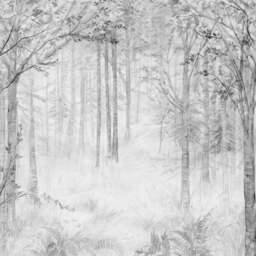Grandeco Fairytale Trees Grey Mural - thumbnail 2