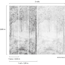 Grandeco Fairytale Trees Grey Mural - thumbnail 4