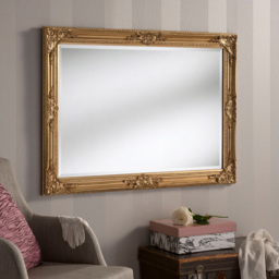 Yearn Gold Carved Rectangular Wall Mirror 74 x 104cm - thumbnail 2