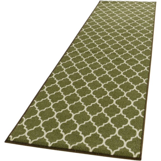 Smart Living Trellis Green and Cream Non-Slip Mat with Gel Backing 67 x 220cm - image 1