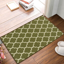Smart Living Trellis Green and Cream Non-Slip Mat with Gel Backing 67 x 220cm - thumbnail 3