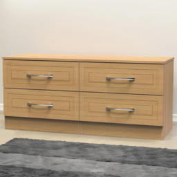 Crowndale Dorset 4 Drawer Modern Oak Bed Box Ready Assembled