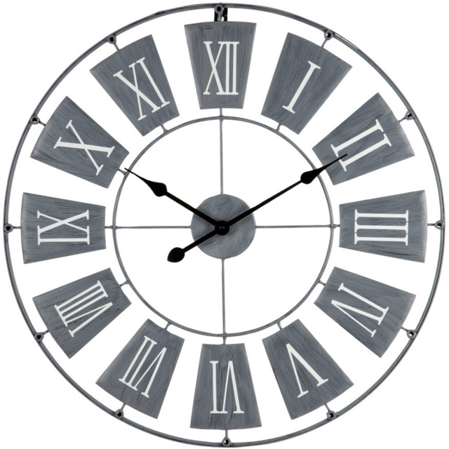 Premier Housewares Grey Metal Small Round Wall Clock 70cm - image 1