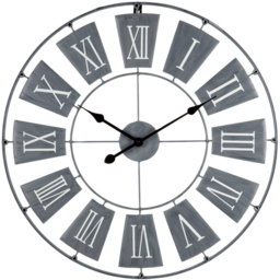 Premier Housewares Grey Metal Small Round Wall Clock 70cm