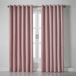 Alan Symonds Linen Look Blackout Ring Top Eyelet Curtains Blush 229 x 229cm