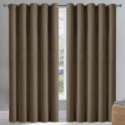 Velosso Waffle Natural Blackout Curtains 183 x 168cm