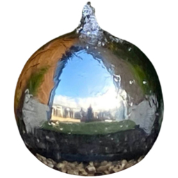 Tranquillity Solar Powered Stainless Steel Sphere LED Water Feature 30cm