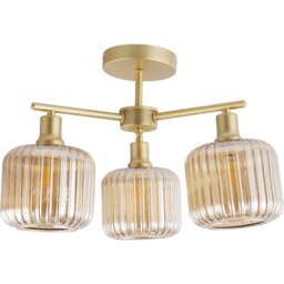 Micah Champagne and Gold 3 Light Ceiling Fitting