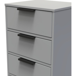 Crowndale Diego 5 Drawer Dusk Grey Tall Bedside Cabinet Ready Assembled - thumbnail 4