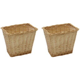 JVL 4 Piece Acacia Honey Rectangular Willow Laundry and Waste Paper Basket Set - thumbnail 4