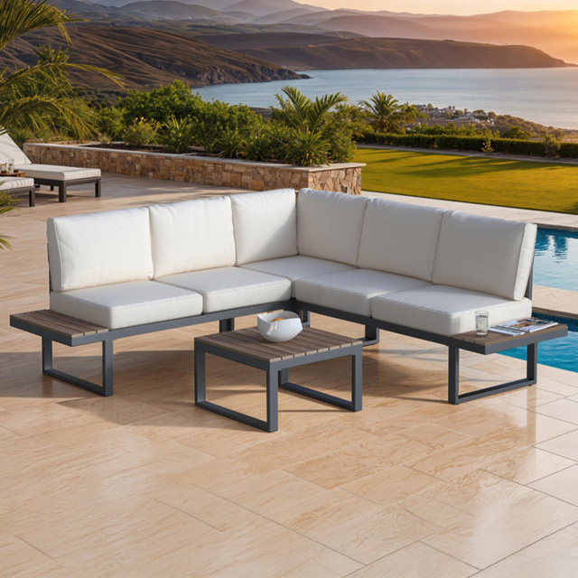 tectake Eliar 5 Seater Garden Corner Sofa Set - image 1