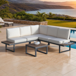 tectake Eliar 5 Seater Garden Corner Sofa Set - thumbnail 1