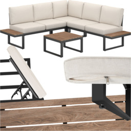 tectake Eliar 5 Seater Garden Corner Sofa Set - thumbnail 2