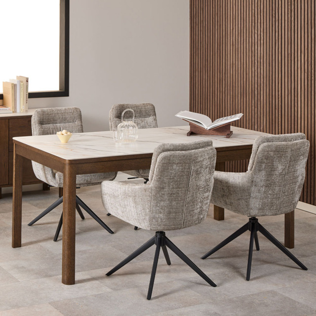 Florence Southampton 6 Seater Cream Ceramic Dining Table - image 1