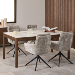 Florence Southampton 6 Seater Cream Ceramic Dining Table - thumbnail 1