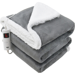 GlamHaus 160 x 130cm Grey Electric Heated Throw