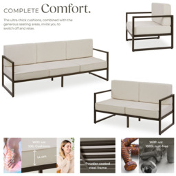 tectake Comosa 6 Seater Garden Furniture Set - thumbnail 3