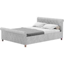 Vida Designs Vittorio King Size Silver Crushed Velvet Bed with Gel Memory Foam Mattress - thumbnail 2